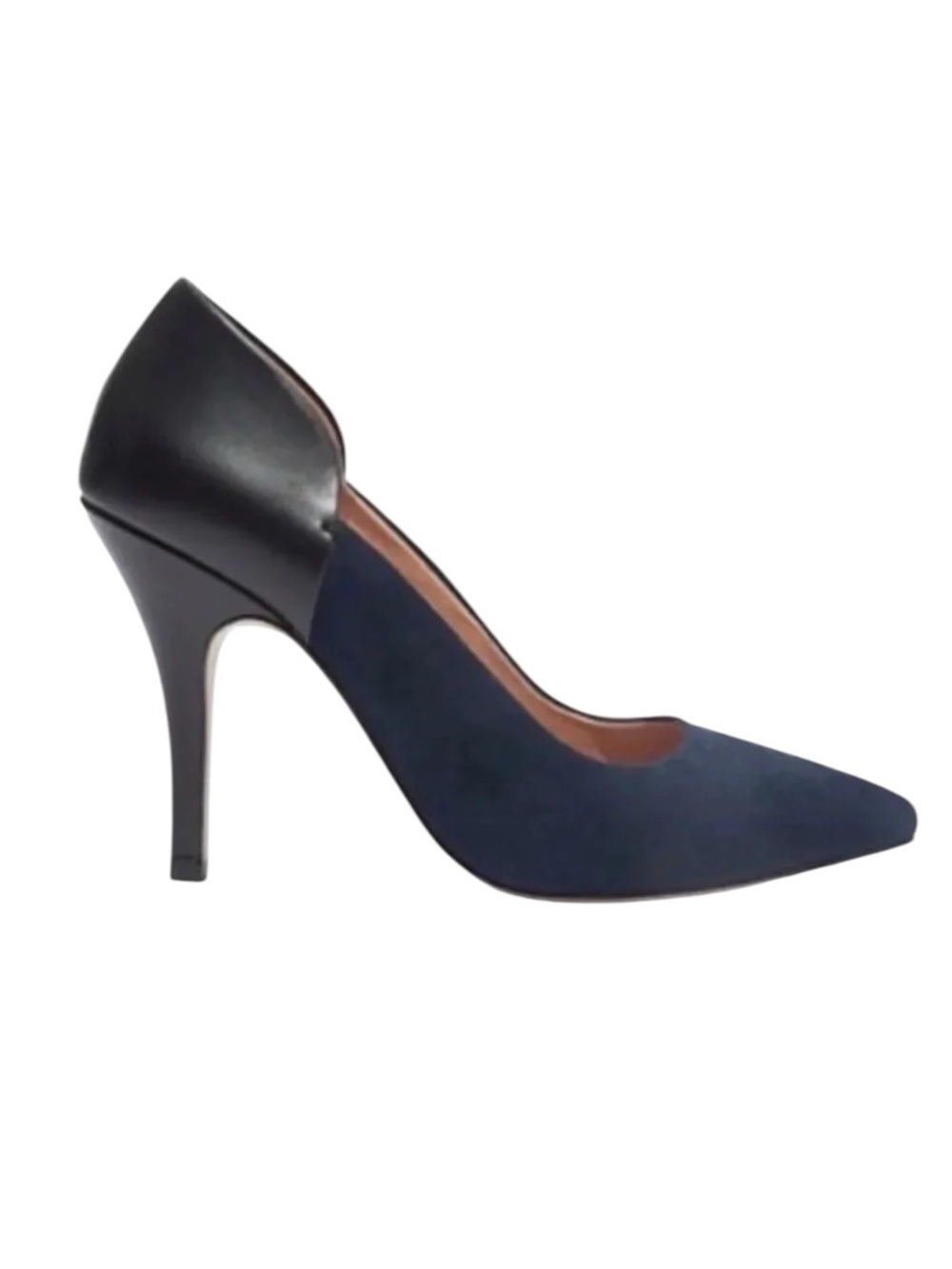 Madewell The Maddie navy & black suede heels Women’s size 8